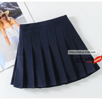 1pcs Spring Summer Girls Pleated Skirt Students Elastic A-line Skirt Kids College Style jk Skirts Childrens Fashion Short Skirts