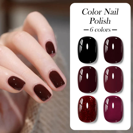 6pc 15ml Red Water-Based Peel Off Nail Polish Set Air Dry Easy to Apply Long Lasting Nail Art Manicure Vernis DIY for Home Salon