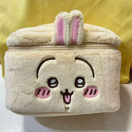 Kawaii Chiikawa Cosmetic Bag Large Capacity Multi-Pocket Design Plush Travel Toiletries Organizer Skin Care Storage Girl Gift