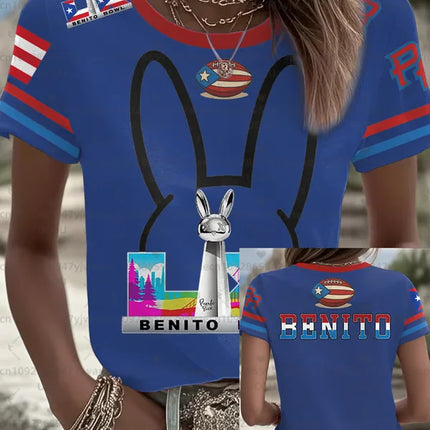 HalfTime Football Puerto Rico Bad Bunny  94 Jersey Commemorate Fans Jersey the Show Gameday Football Concert T-shirt