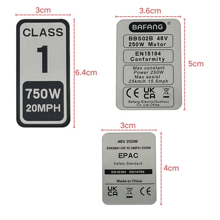 PVC Sticker Electric Bicycle Sticker Bafang Motor Label Sticker For BAFANG 36V 250W/48V 750W01/BBSHD E-bike Accessories