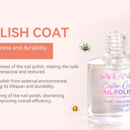 SAVILAND 12 Color Pastel Nail Polish Set Quick Dry Non Gel Formula with Castor Oil Base Top Glossy Coat for Manicure Art