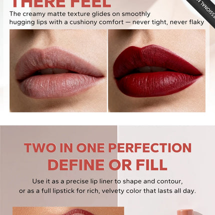 Thanksgiving/Christmas women's cosmetics gifts: 12 color matte velvet lipliner, natural&waterproof&easy to color lipstick pen.