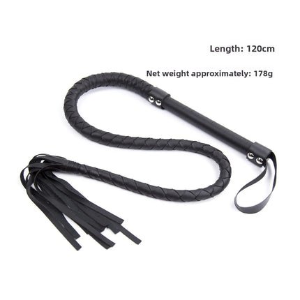 Black Leather Snake Whip BDSM Bondage Spanking Paddle Fetish Roleplay Slave Punishment Adult Sex Toys for Women Men Couples Bed