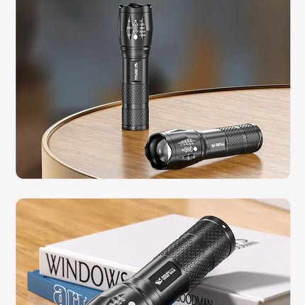 Portable LED Flashlight High Bright Mini Usb Rechargeable Light Telescopic Zoom 3Levels Light for Outdoor Camping Hiking Use
