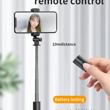 Live Streaming Bluetooth Wireless Selfie Stick Tripod Stand with Light Remote Extendable for iPhone Mobile Phone