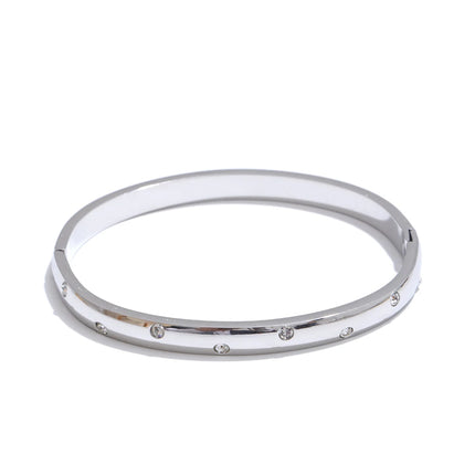 Yhpup Stainless Steel Cubic Zirconia Fashion Bracelet Bangle Gold Silver Color Waterproof High Quality PVD Jewelry for Women