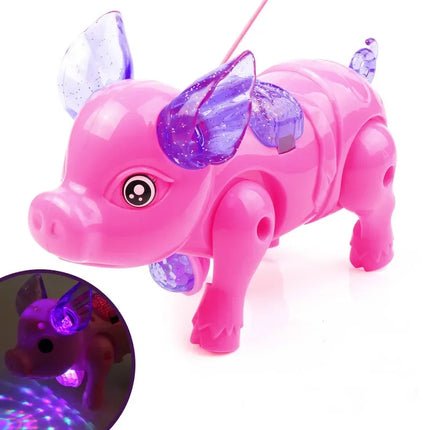 New Pink Color Electric Walking Pig Toy With Light Musical Kids Funny Electronics Toy Children Birthday Gift Toys