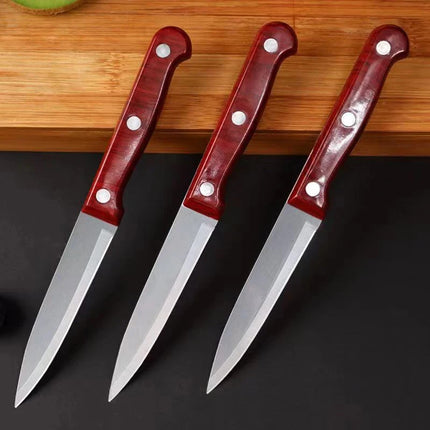 Stainless Steel Peeling Knife Sharp Blade Fruit Vegetable Knife Ergonomic Imitation Wood Plastic Handle Multifunctional Househol