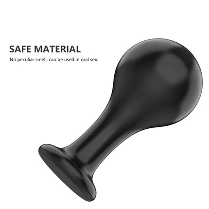 Black Smooth Butt Plug with Flared Base Prostate Massager for Men And Women Beginner Anal Training Toy