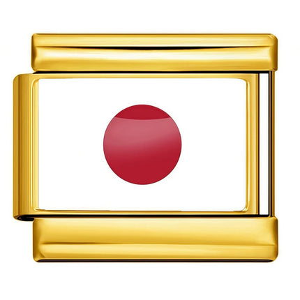 World Flag Range National Flag Bracelet Golden Module Italian Bracelet Charm Links Fit 9mm Stainless Steel DIY Making Jewellry