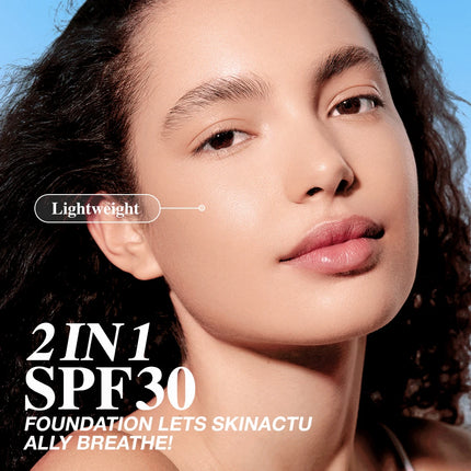 O.TWO.O 2pcs Foundation Face Powder Waterproof 24H Stay Coverage Soft Focus Correct Powder Conceal Long-lasting Face Makeup