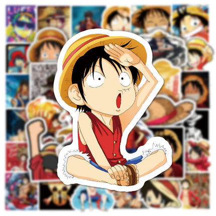 50/100pcs Japan One Piece Anime Stickers Cartoon Decals DIY Skateboard Car Laptop Motorcycle Waterproof Cool Sticker Classic Toy
