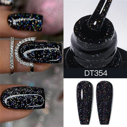 7pcs Glitter Gel Nail Polish Set Gold Silver Red Sparkling Sequins Soak Off UV Gel Varnish Nail Supplies Manicure DIY Art Design