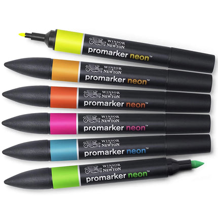 WINSOR&NEWTON Professional Promarker Pen 6/12 Colors Double-side(round toe and oblique) Drawing Design Marker Pen