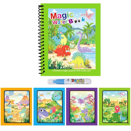 1pc Water Drawing Magical Book Reusable Kids Montessori Toy Coloring Book with Refillable Water Pen for Children's Education Toy