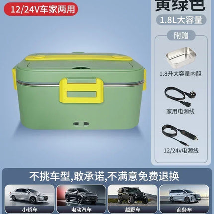 12V 24V Car Electric Lunch Box Portable Heating Rice Cooker Truck Food Warmer Insulated Cooking Pot for Hot Meal