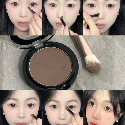 3D Nose Shadow Matte Cement Gray White Face Contouring Press Powder Natural Brightening Highlighter Face Bronzer Contour Makeup