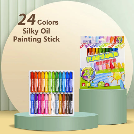 4/12/18/24Colors Art Drawing Set Multicolor Crayons Kid Graffiti Brush Student Oil Painting Stick Suit School Art Supplies