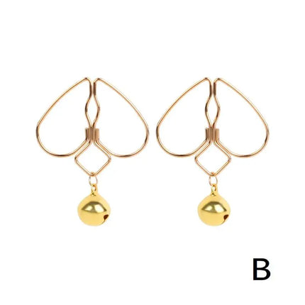 1Pair Adjustable Heart Nipple Clamps with Tassel Non-Piercing Body Jewelry for Women And Couples Sex Toy Accessory