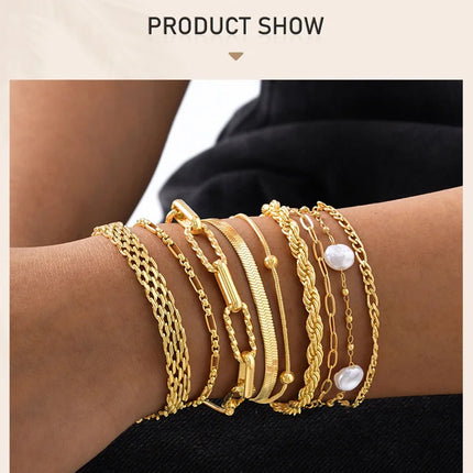 Waterproof Stainless Steel Chain Bracelets For Women , Gold Plated Fashion Stackable Link Bracelet Gifts