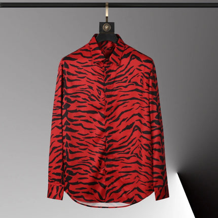 Men's shirt 3D printed geometric pattern men's shirt long-sleeved lapel casual top outdoor shopping shirt large size xs-6xl