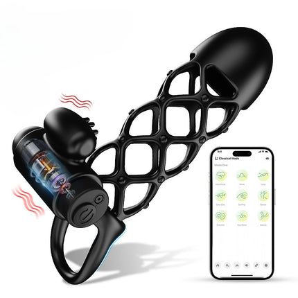 Bluetooth Penis Vibrator for Men Masturbator Sex Machine Penis Delay Trainer Cock Ring Glans Massager Male Adult Sex Toys