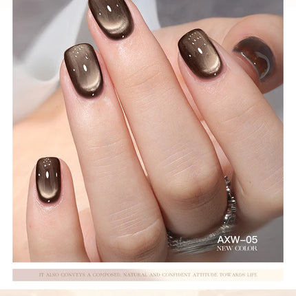 AS 15ml Luxury Coffee Cat Nail Gel Polish Tpo Free Soak Off UV LED Dark Brown Cat Eye Manicure Gel Polish Nail Art Varnish Gel