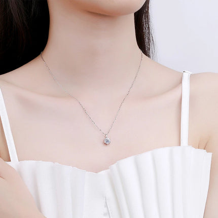 Classic 4 Prong Moissanite Pendant for Couple Men Women Wedding Jewelry Necklace D Color Lab Diamond Luxury Fine Jewelry