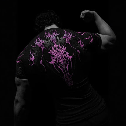 Breathedivinity Men's Fashion Fitness Short Sleeve T-Shirt Breathable Comfortable Sportswear round Neck Printed Cotton Top