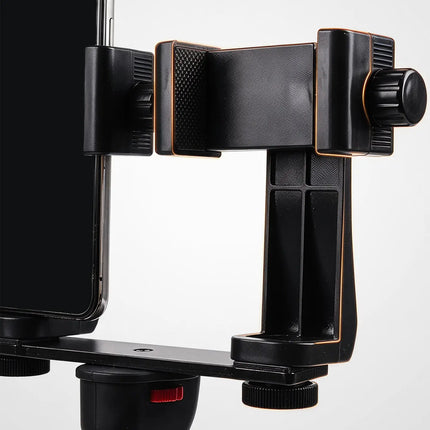 Dual Phone Holder Mount Stand for Live Streaming Video Recording Adjustable Handheld Gimbal Stabilizer with Tripod for TikTok Vl