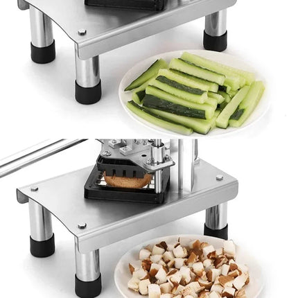 Manual Fries Machine Commercial Vegetable Fruit Meat Chopper Dicer Cutting Machine Stainless Steel Potato Cutter Vertical Dicer