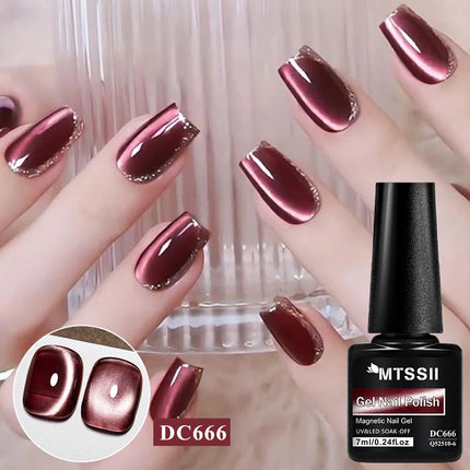 7ml Dark Coffee Glass Magnetic Gel Nail Polish Gentle Moonlight Gel Autumn And Winter Colors Soak Off Semi-Permanent Varnish