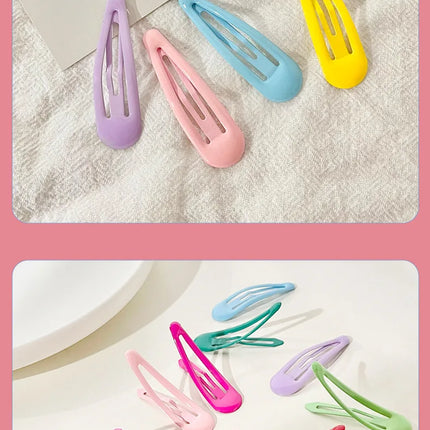 2pc/lot Color BB Hairpins Metal Baking Finish Barrette Hair Clips for Kids Children Baby Girls Snap Pins Women Hair Accessories