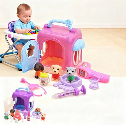 Cute Dog Toy Set Baby Dog Doll Toy Scene Game Parent Child Interactive Play Puzzle and Early Education Toys Baby Gifts