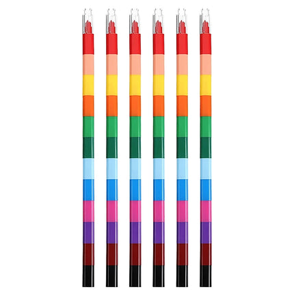 12-Color Building Block Crayons Fun Rainbow Color Stackable Drawing Crayons Graffiti Pen Art Supplies Birthday Gift Boy Girl