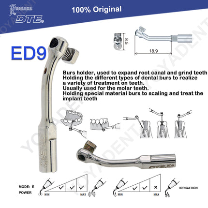Woodpecker Tips DTE Dental Ultrasonic Endo Scaler Tips Scaling Tips Fit EMS UDS NSK SATELEC Scaler Handpiece Dentistry Tools