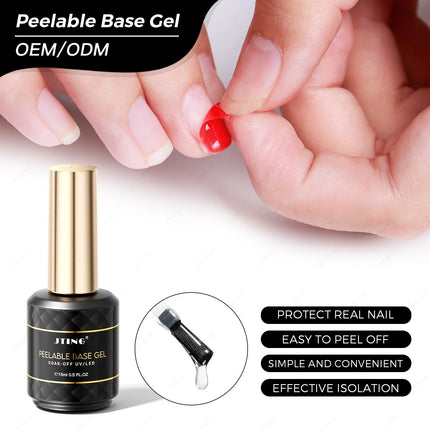 JTING 1pc 15ml New Arrive Peelable Base Coat Gel Nail Polish High Quality Long Lasting Peel off Base Gel Polish