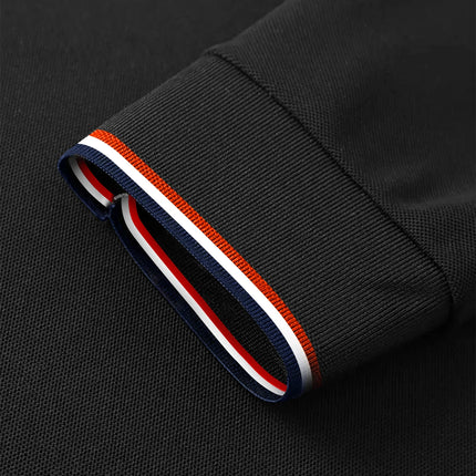 Men's long-sleeved polo shirt with embroidered spring and autumn casual polo shirt