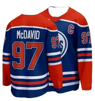 New Hockey Jersey - White with Red/Black Accents "Bedard 98" Native American Head Logo Athletic Jersey 3d HD Prints Ideal Jersey