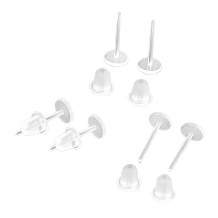 10/20/50/100PCS Transparent Earrings Jewelry Parts Decor  Plastic Stud Earring Anti Allergy Ear Protect From Ear Hole Blockage