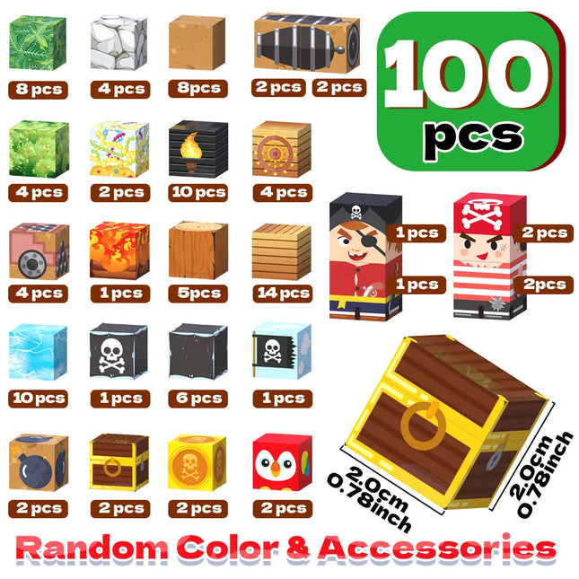 Magnetic Building Blocks - 100 Pieces Educational STEM Toy for Kids 3-6 Years
