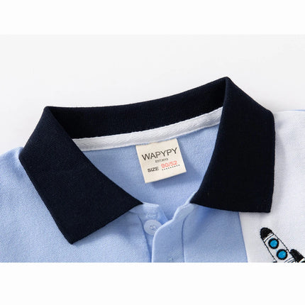 Baby Boys Polo Shirts Kids Short Sleeved T-shirt Cartoon Embroidery Blouses 2025 Summer 2 To 7 Yrs Children's Clothing Toddler