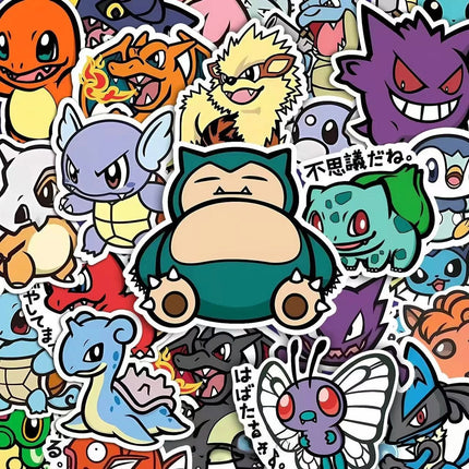 HOT Sale 56PCS Cute Anime Pokemon Stickers Cartoon Pikachu Sealing Decoration DIY Laptop Decals Graffiti Sticker Reward