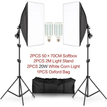 Softbox Light Photography Kit Photo 2M Tripiod for Soft Box Disc Light Led 45W Photo Studio Stand Lighting Shooting Lamp Video
