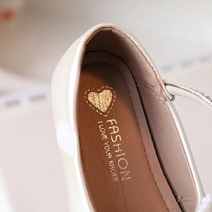 Girls' Princess Shoes, Sweet Bow Sequins, Fashionable Single Shoes, Children's Soft Soled Anti Slip Temperament Dress Shoes
