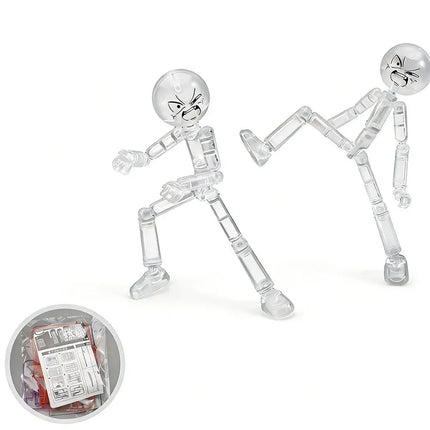 NEW Printing Mannequin Multi-jointed Stickman Toy Novelty Action Figure Stickman Assembled Robot Movable