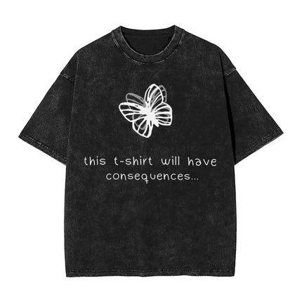 Narrative Adventure Game Life Is Strange Graphic Print T-Shirt Men Women Vintage Washed Cotton Summer Tees Oversized Casual Tops
