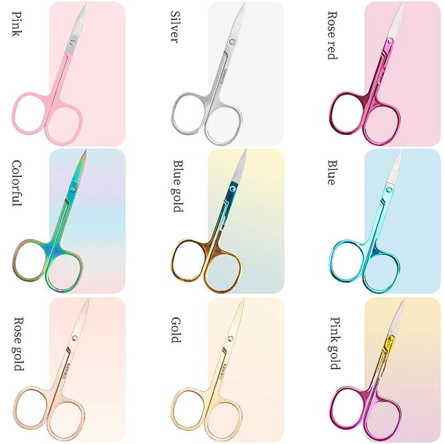 1pcs Eyebrow Scissor Eyelash Trimmer Facial Hair Remover Stainless Steel Nail Cuticle Manicure Scissor Beauty Makeup Tool