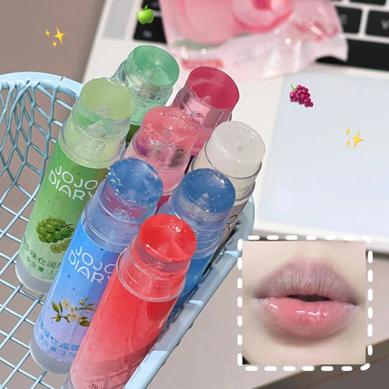 Coconut Hydrating Lip Balm Transparent Colorless Grape Apple Fruity Lip Care Moisturizing Anti-Dry Peach Jelly Lip Balm Makeup